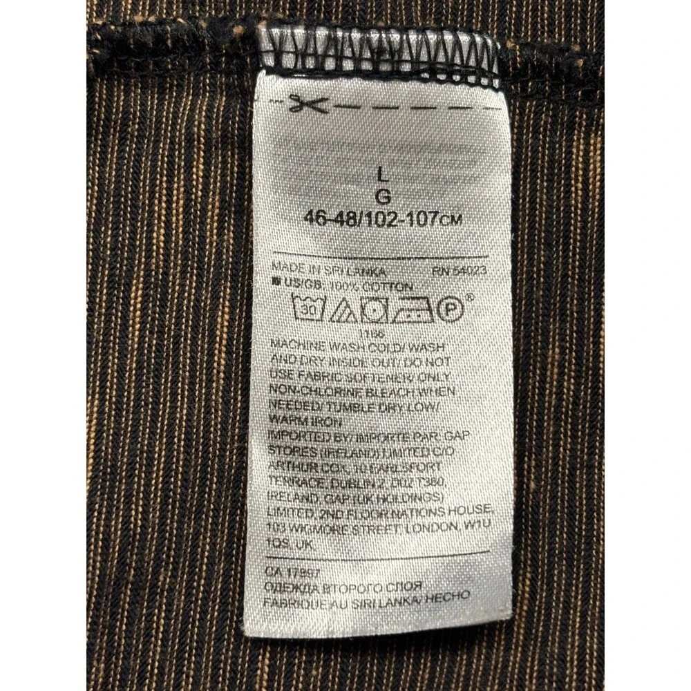 Banana‎ Republic Polo Mens Large Brown Stripe Luxury Touch Performance L